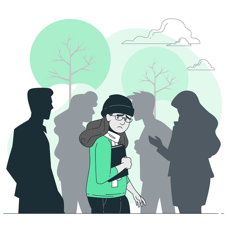 Vettore gratuito illustrazione di concetto di ansia sociale