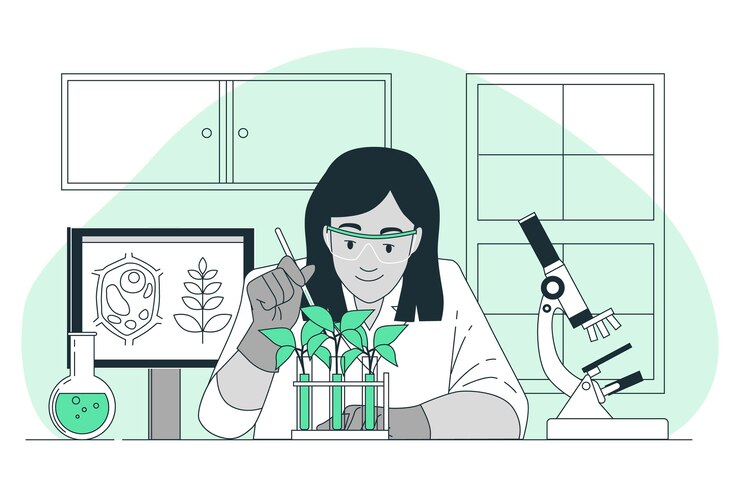 Vettore gratuito illustrazione di concetto di biologo
