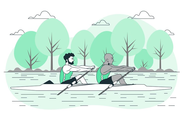 Vettore gratuito illustrazione di concetto di canottaggio
