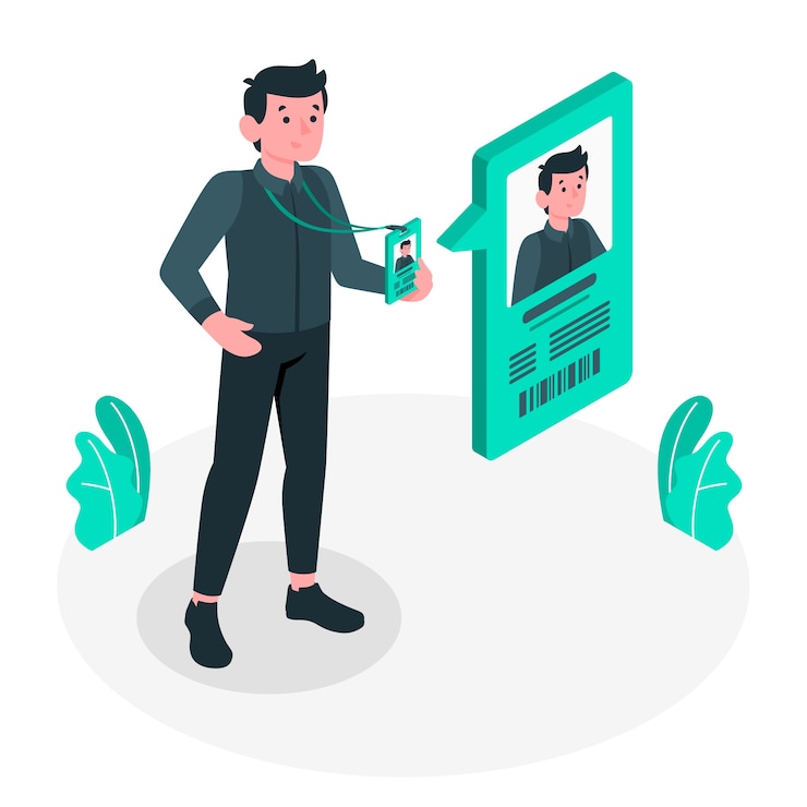 Vettore gratuito illustrazione di concetto di carta d'identità