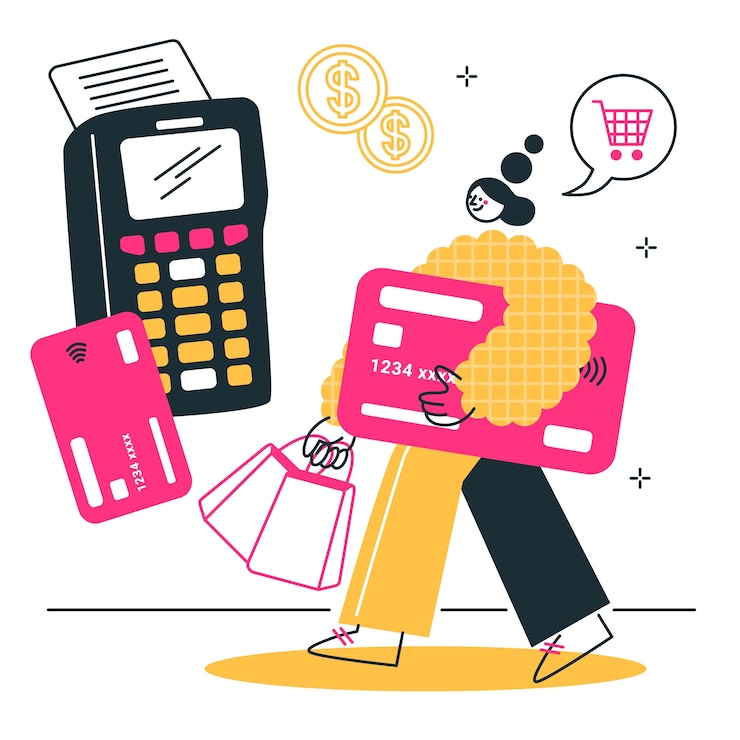 Vettore gratuito illustrazione di concetto di carta di credito