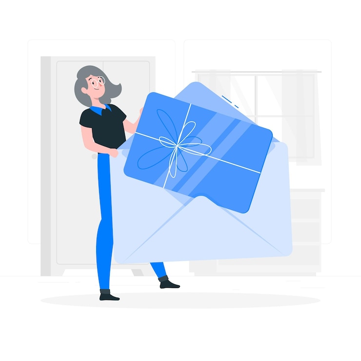 Vettore gratuito illustrazione di concetto di carta regalo