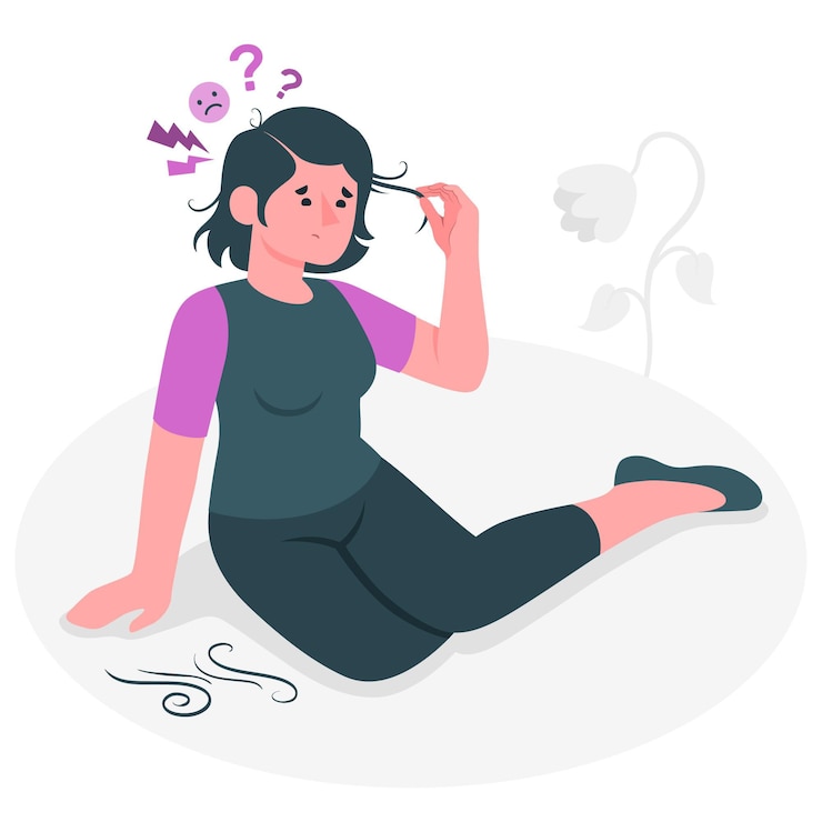 Vettore gratuito illustrazione di concetto di disordine tirante i capelli