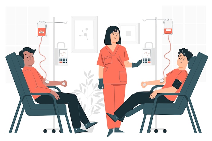 Vettore gratuito illustrazione di concetto di donazione di sangue