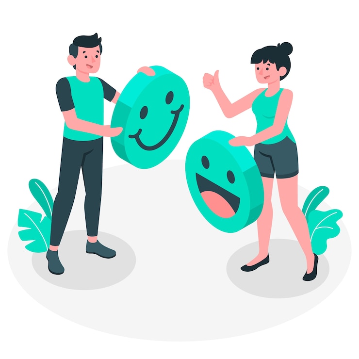 Vettore gratuito illustrazione di concetto di faccina sorridente