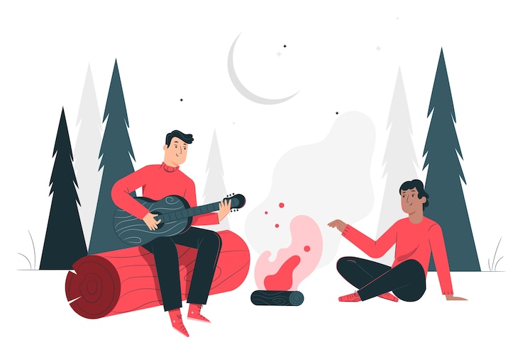 Vettore gratuito illustrazione di concetto di falò