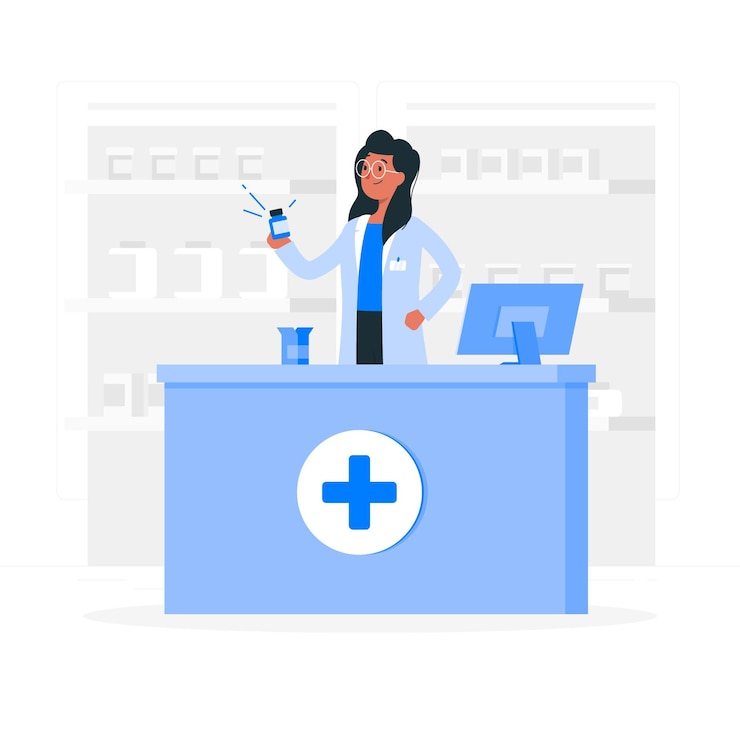 Vettore gratuito illustrazione di concetto di farmacista