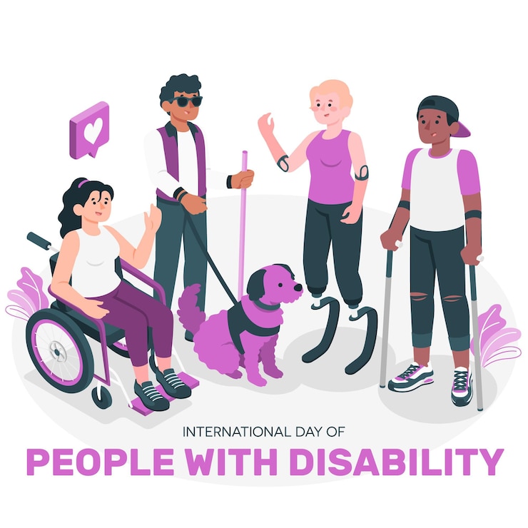 Vettore gratuito illustrazione di concetto di giorno disabili