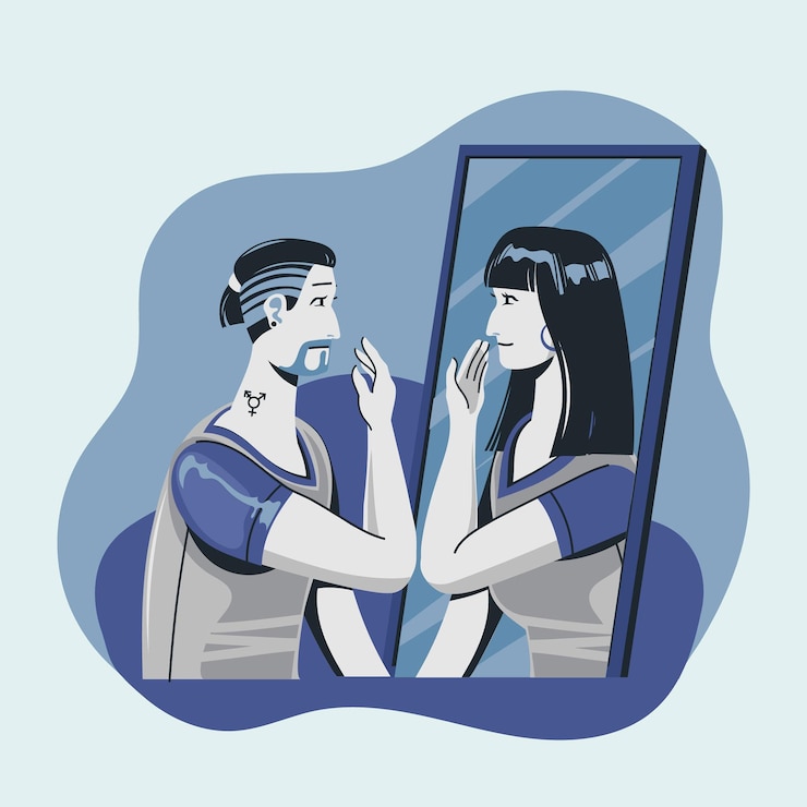 Vettore gratuito illustrazione di concetto di identità di genere