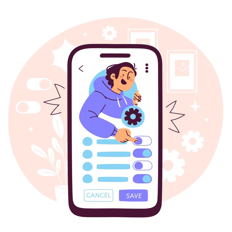 Vettore gratuito illustrazione di concetto di impostazioni personali