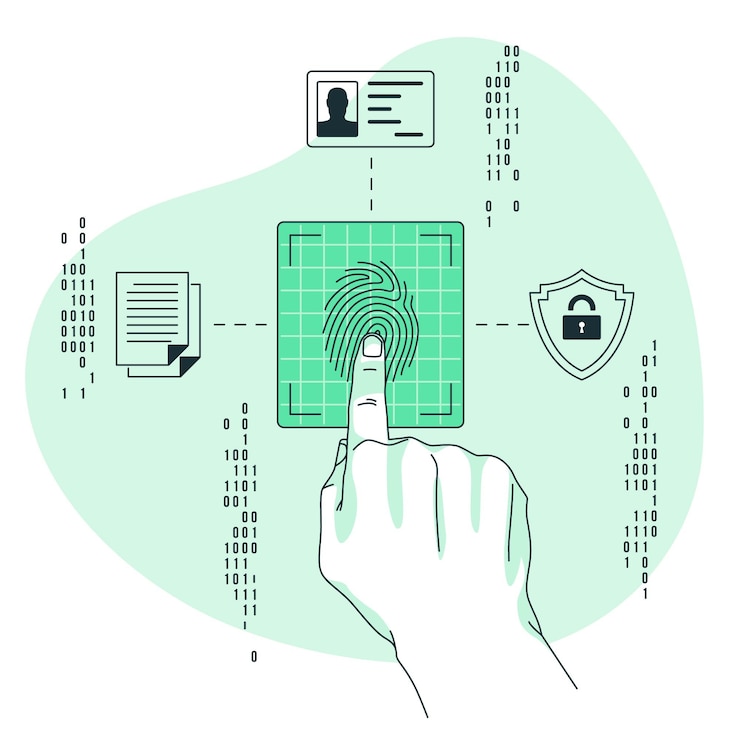 Vettore gratuito illustrazione di concetto di impronte digitali