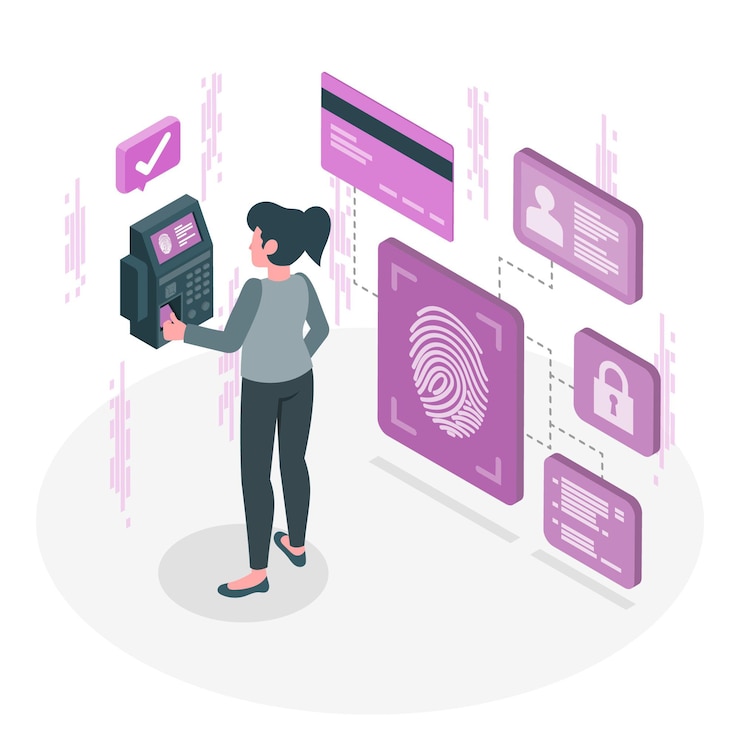 Vettore gratuito illustrazione di concetto di impronte digitali