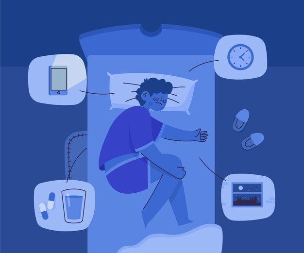 Illustrazione di concetto di insonnia