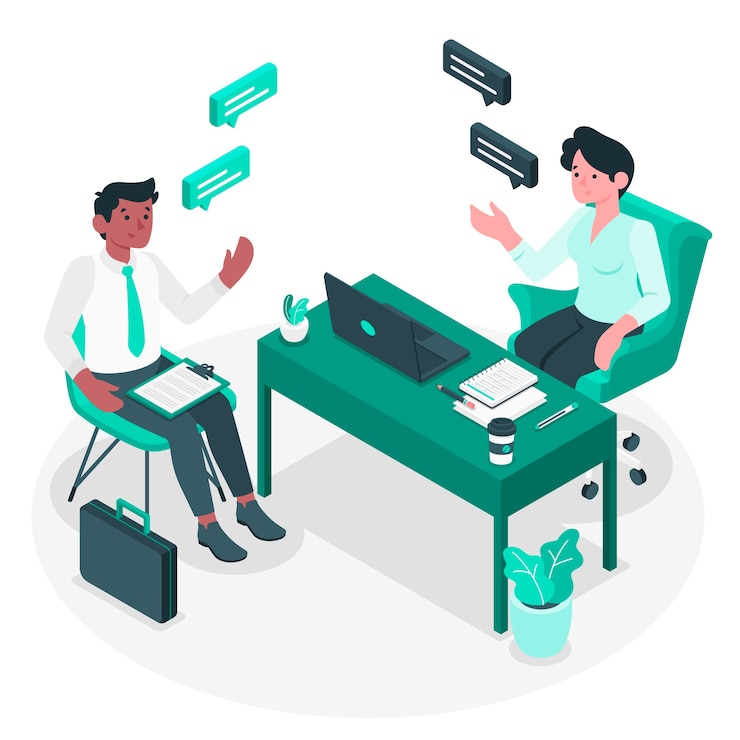 Vettore gratuito illustrazione di concetto di intervista