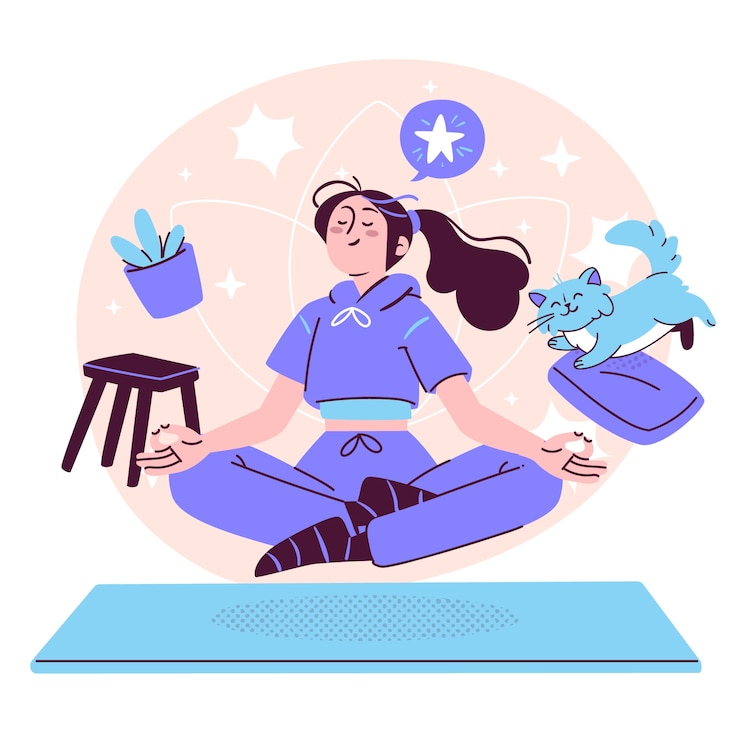 Vettore gratuito illustrazione di concetto di meditazione