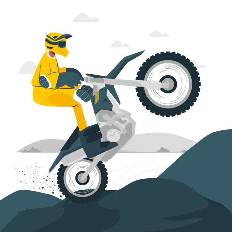 Vettore gratuito illustrazione di concetto di motocross
