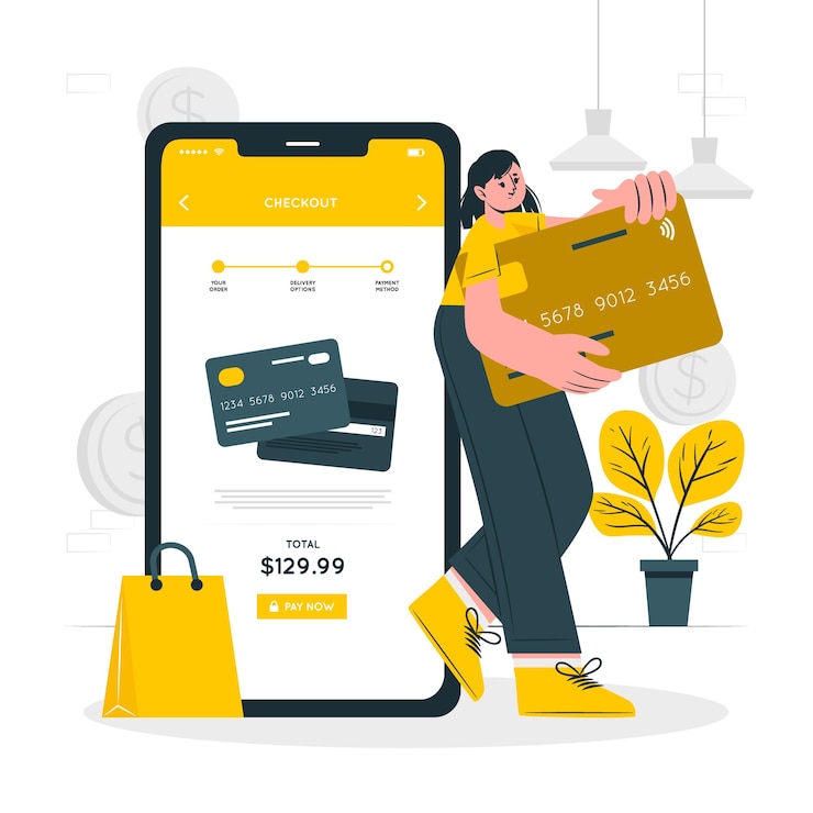 Vettore gratuito illustrazione di concetto di pagamento con carta di credito