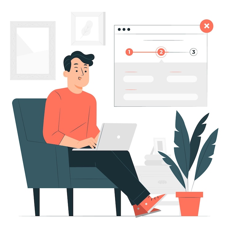 Vettore gratuito illustrazione di concetto di passaggi completati