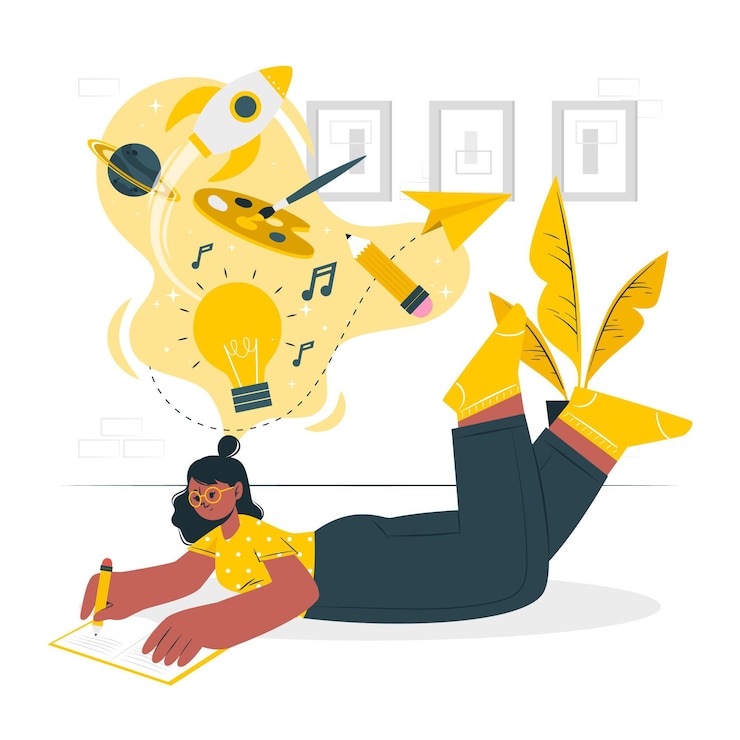Vettore gratuito illustrazione di concetto di pensiero creativo