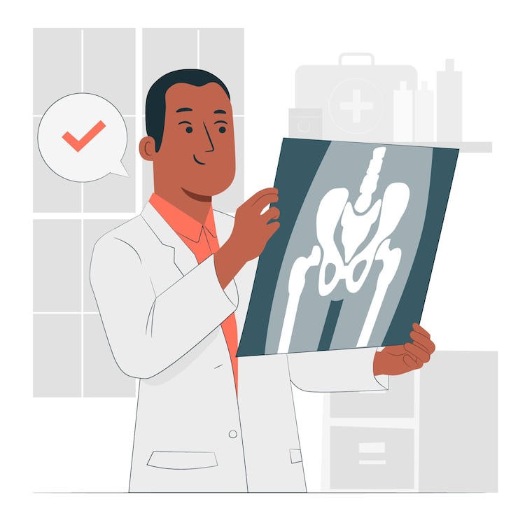 Vettore gratuito illustrazione di concetto di radiografia