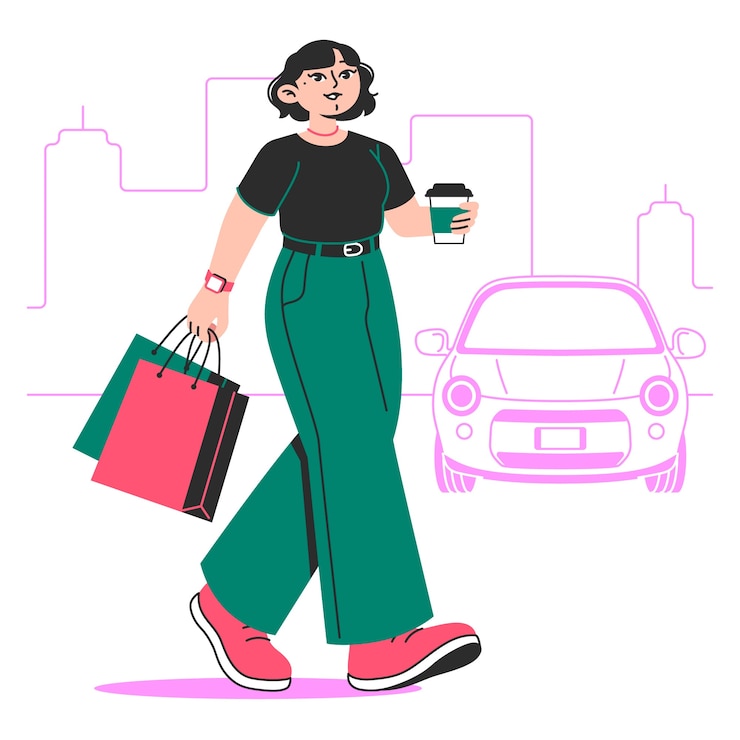 Vettore gratuito illustrazione di concetto di ragazza di città