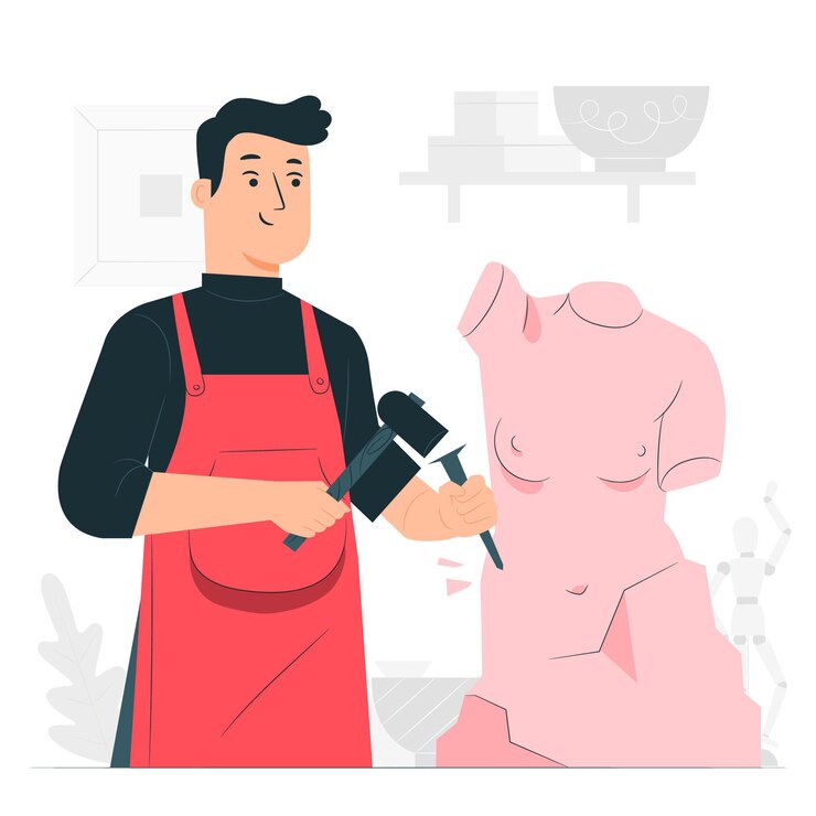 Vettore gratuito illustrazione di concetto di scultura