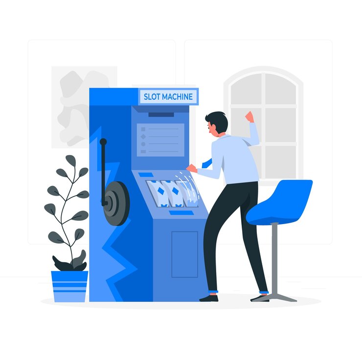 Vettore gratuito illustrazione di concetto di slot machine