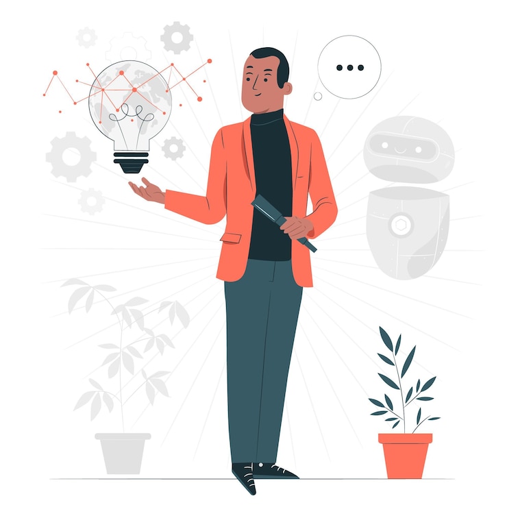 Vettore gratuito illustrazione di concetto di tecnologia visionaria