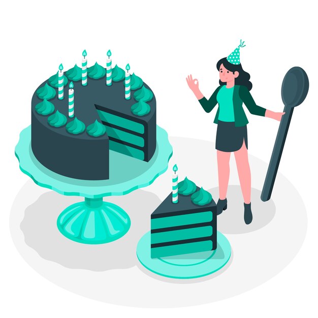 Illustrazione di concetto di torta di compleanno