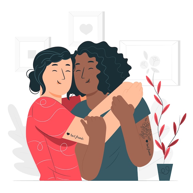 Illustrazione di concetto di veri amici