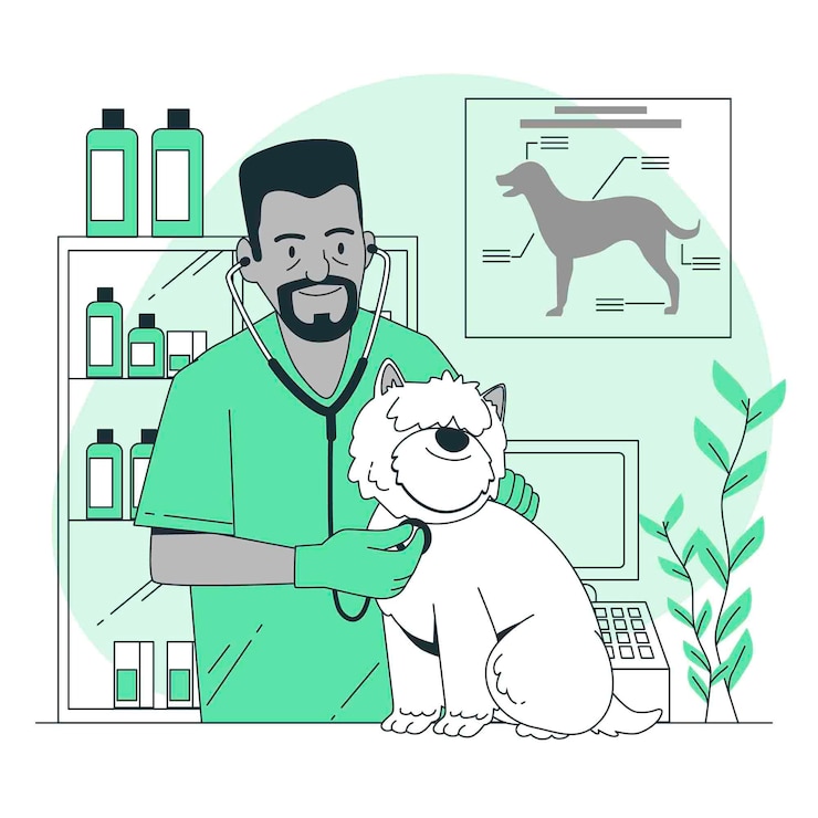 Vettore gratuito illustrazione di concetto veterinario