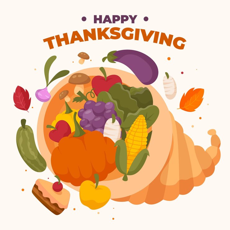 Vettore gratuito illustrazione di cornucopia piatta