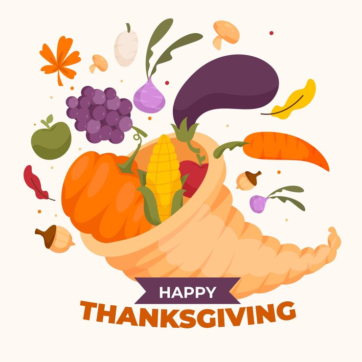 Vettore gratuito illustrazione di cornucopia piatta