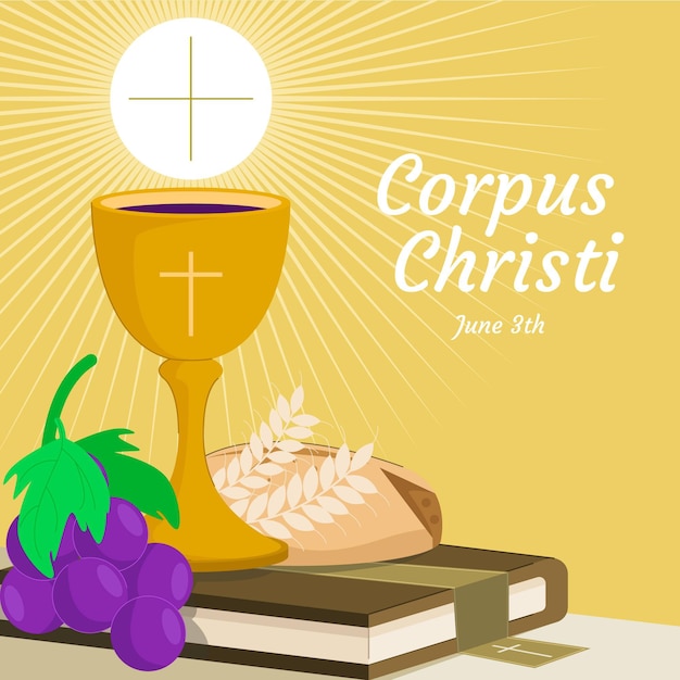 Illustrazione di corpus christi piatto organico
