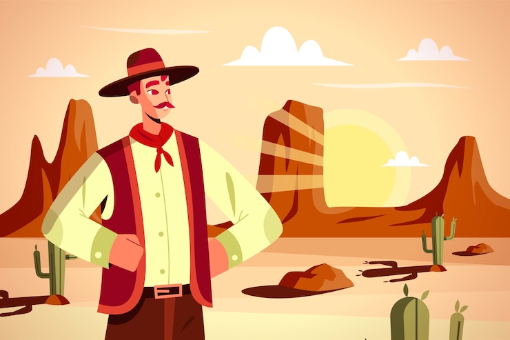 Vettore gratuito illustrazione di cowboy gaucho design piatto