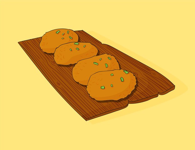 Illustrazione di crocchette in stile disegnato a mano