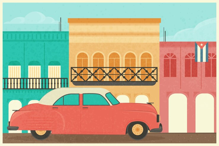 Vettore gratuito illustrazione di cuba disegnata a mano