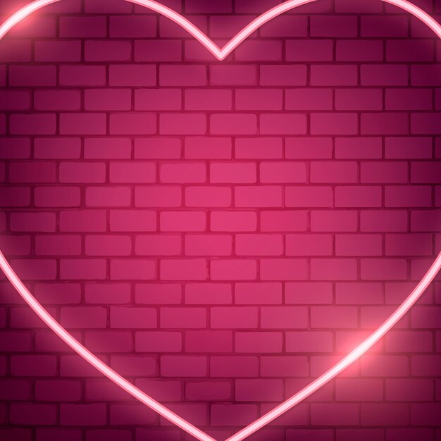 Illustrazione di cuore al neon