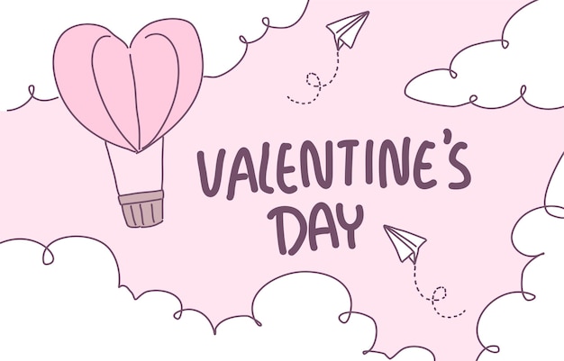 Illustrazione di design piatto di San Valentino con palloncino