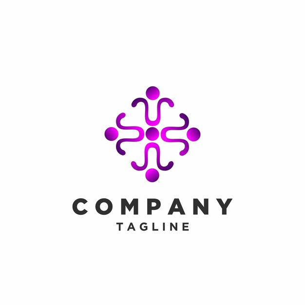 Illustrazione di design sfumato di lusso logo fiore