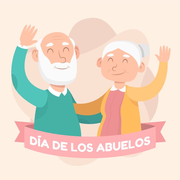 Illustrazione di dia de los abuelos piatto organico
