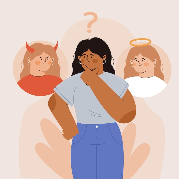 Vettore gratuito illustrazione di dilemma etico