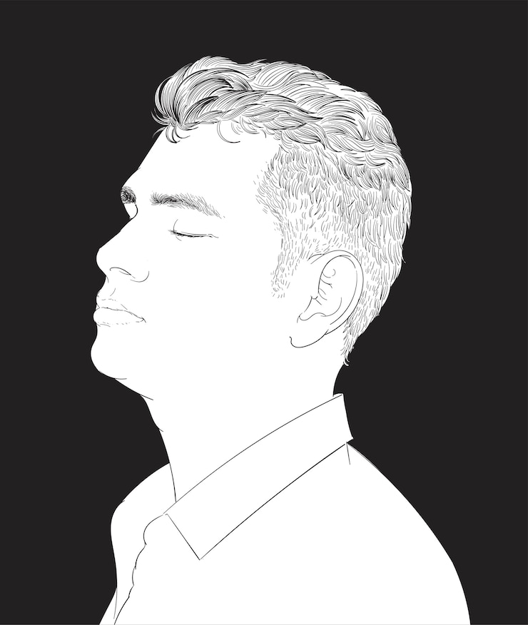 Vettore gratuito illustrazione di disegno a mano del viso umano