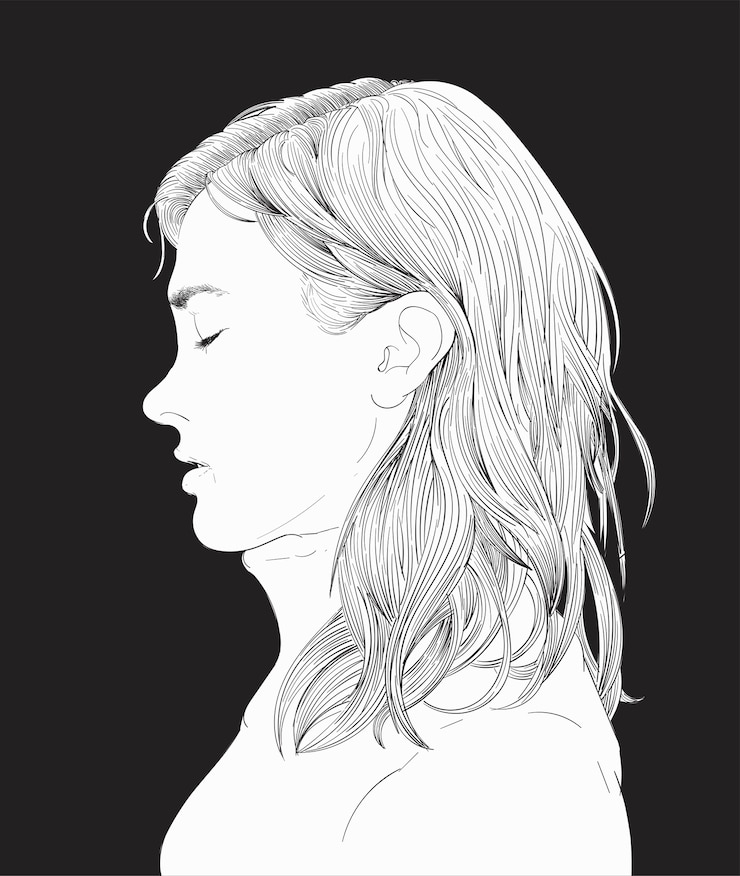 Vettore gratuito illustrazione di disegno a mano del viso umano