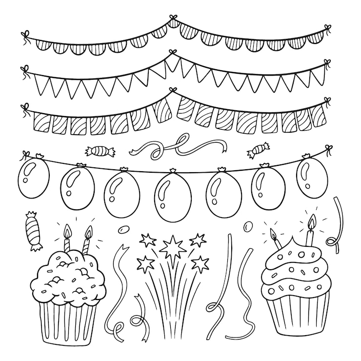 Vettore gratuito illustrazione di disegno di confetti disegnato a mano