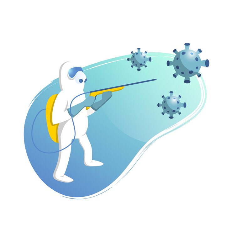 Vettore gratuito illustrazione di disinfezione da virus