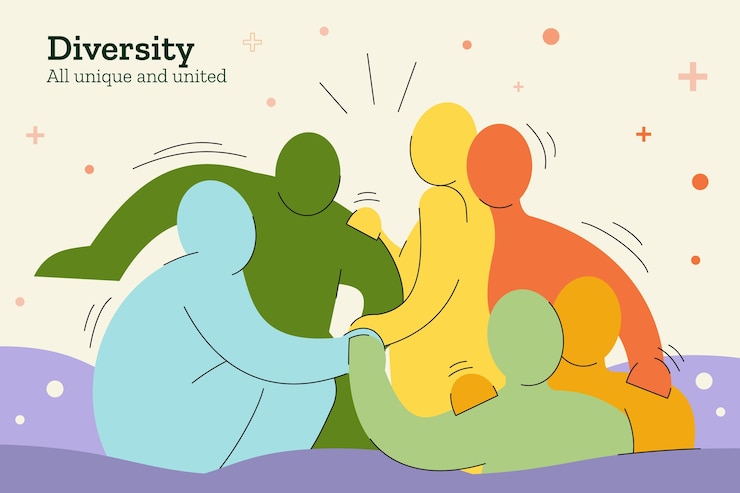 Vettore gratuito illustrazione di diversità disegnata a mano
