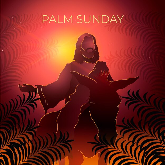 Illustrazione di domenica delle palme gradiente