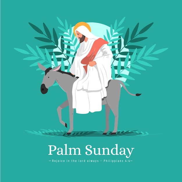 Illustrazione di domenica delle palme piatto