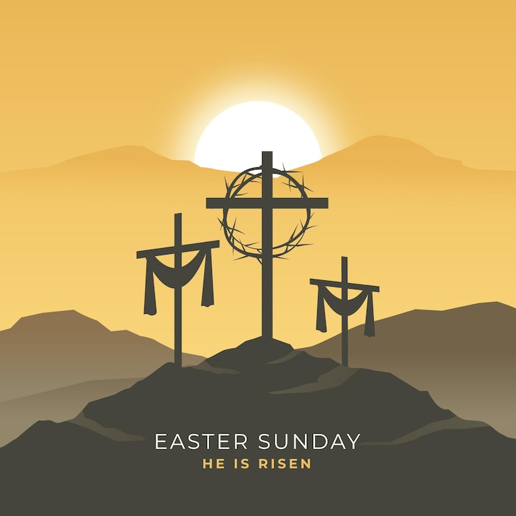 Vettore gratuito illustrazione di domenica di pasqua